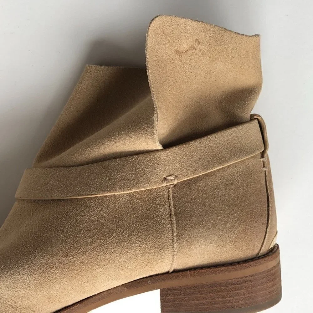 MICHAEL KORS ankle suede leather cut boot gold hardware buckle logo all season 8 - Picture 14 of 15